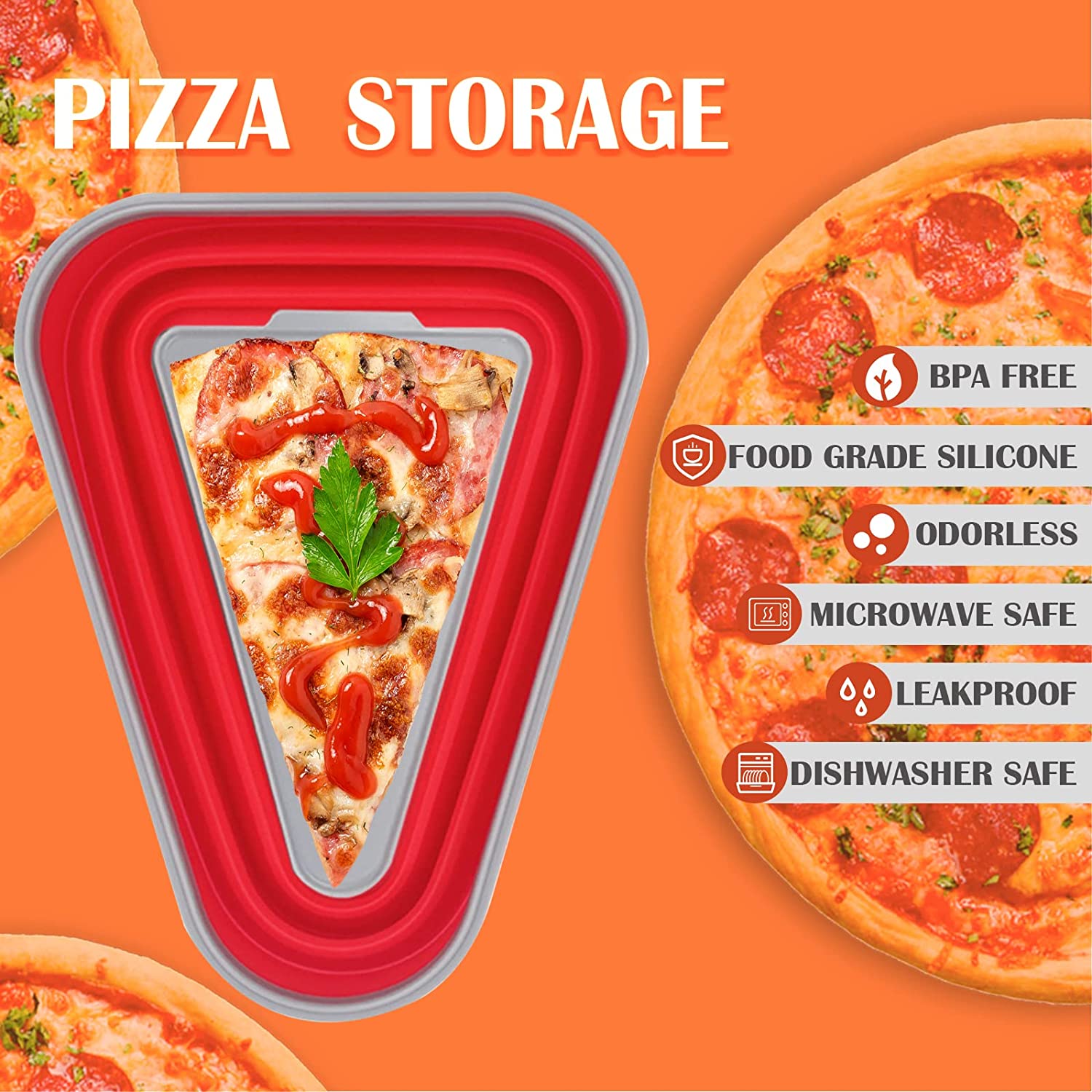 The Perfect Pizza Pack™ - Reusable Pizza Storage Container with  5 Microwavable Serving Trays - BPA-Free Adjustable Pizza Slice Container to  Organize & Save Space, Red: Home & Kitchen